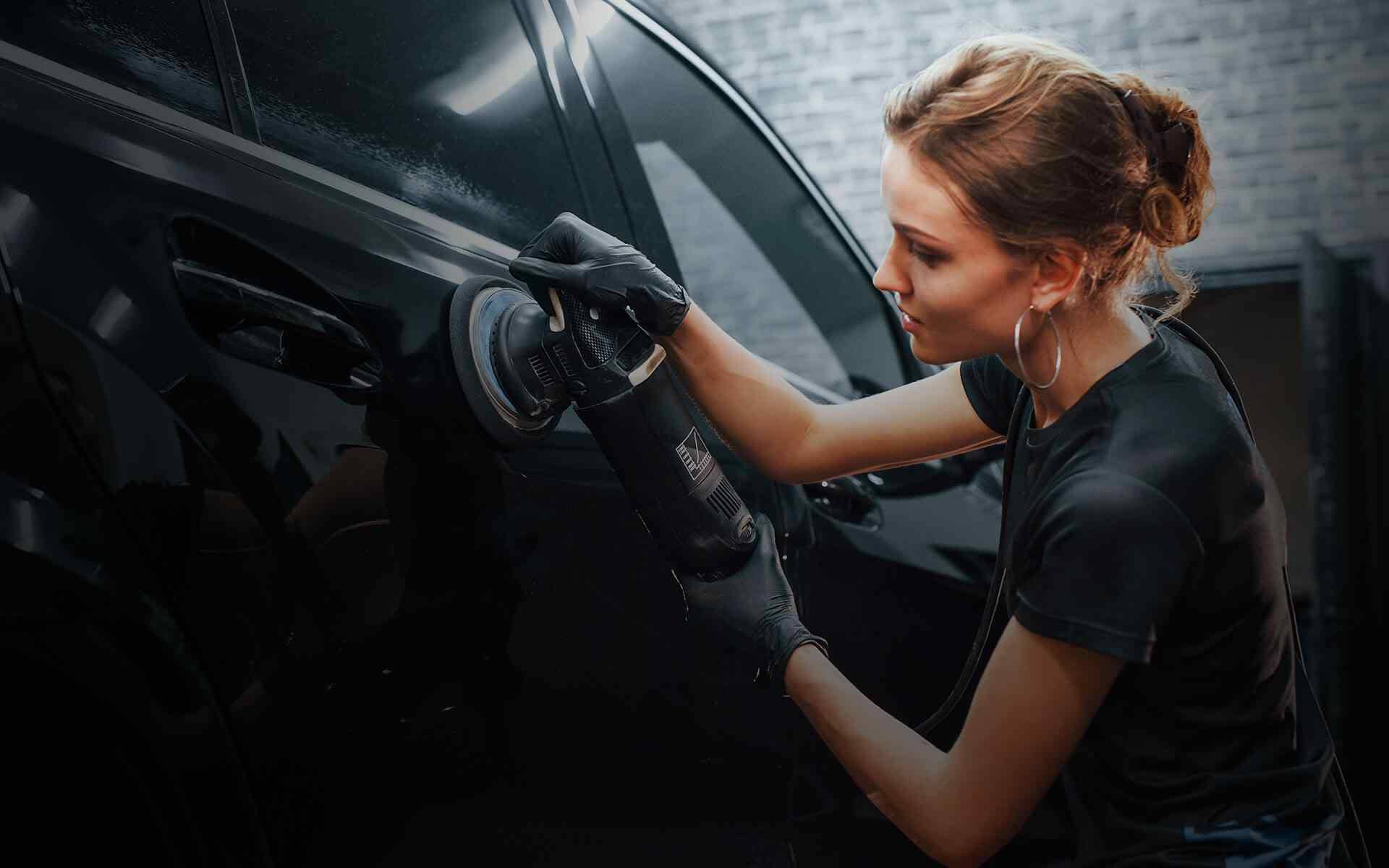 Paint correction under warm studio lighting