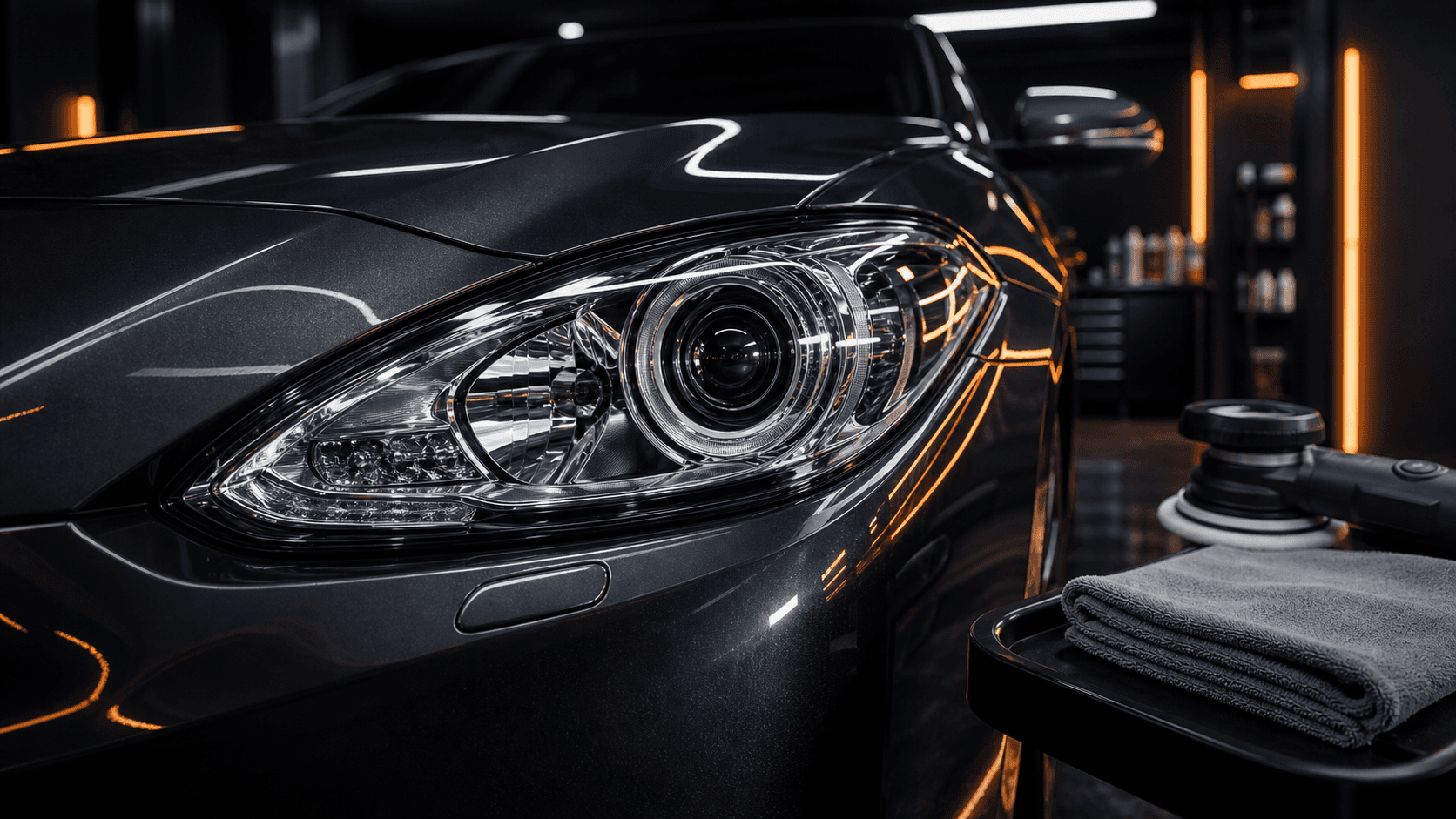 Restored headlight with clear lens and visible clarity